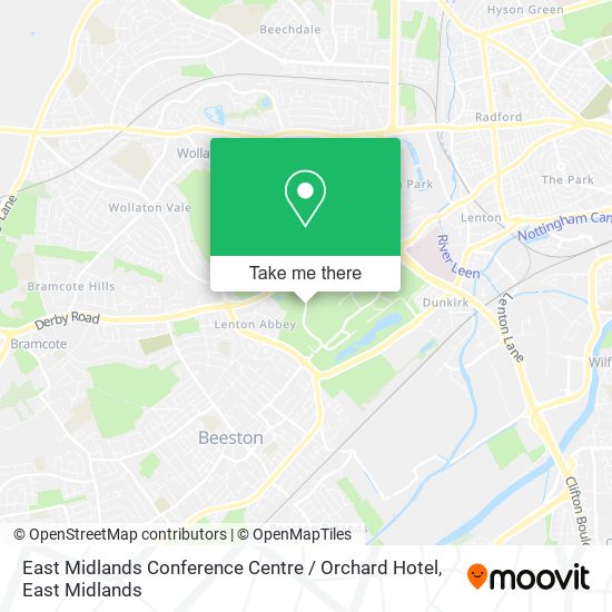 East Midlands Conference Centre / Orchard Hotel map