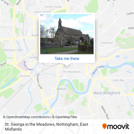 St. George in the Meadows, Nottingham map
