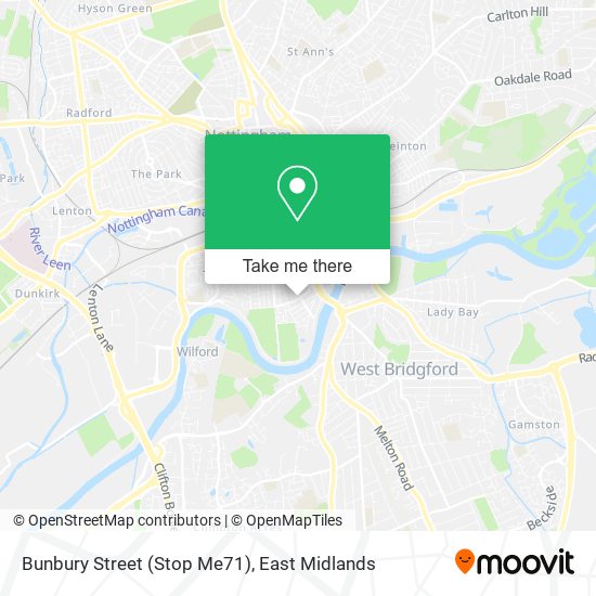 Bunbury Street (Stop Me71) map
