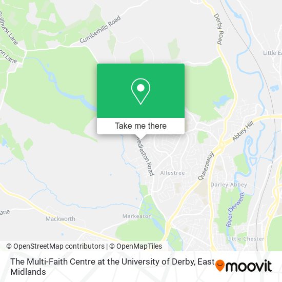 The Multi-Faith Centre at the University of Derby map