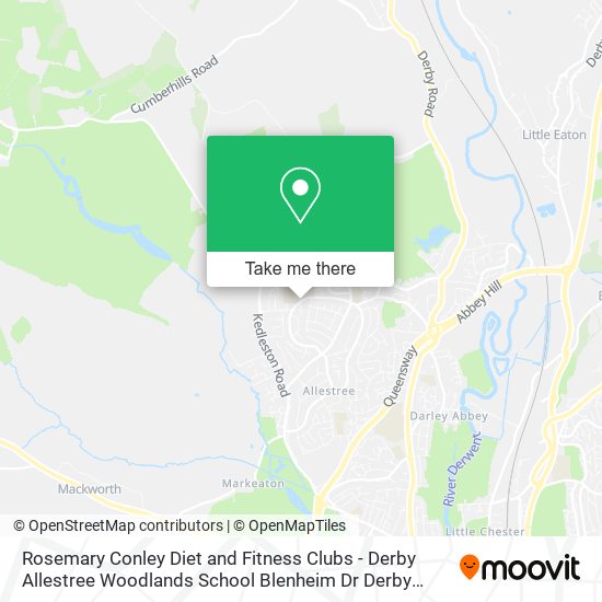 Rosemary Conley Diet and Fitness Clubs - Derby Allestree Woodlands School Blenheim Dr Derby Allestr map