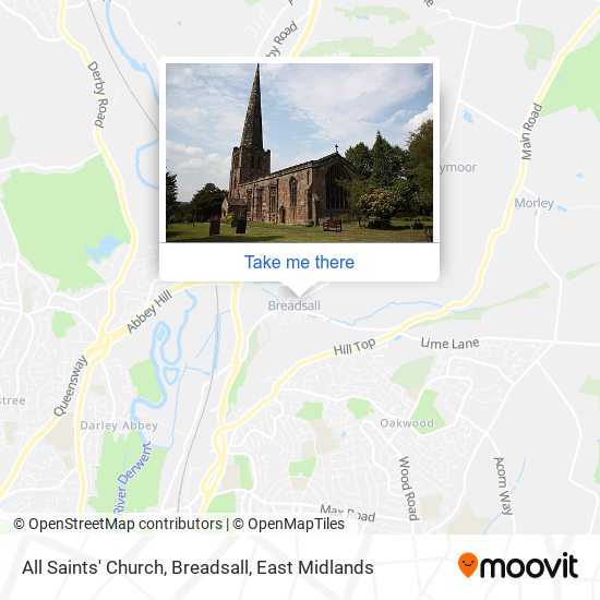 All Saints' Church, Breadsall map