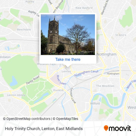 Holy Trinity Church, Lenton map