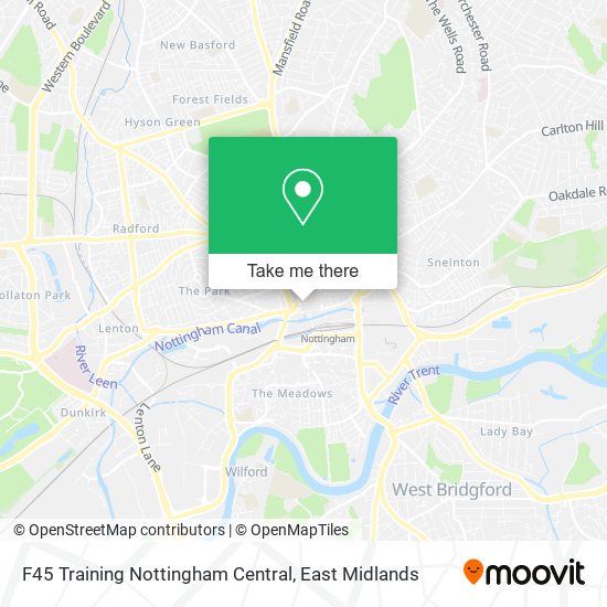 F45 Training Nottingham Central map