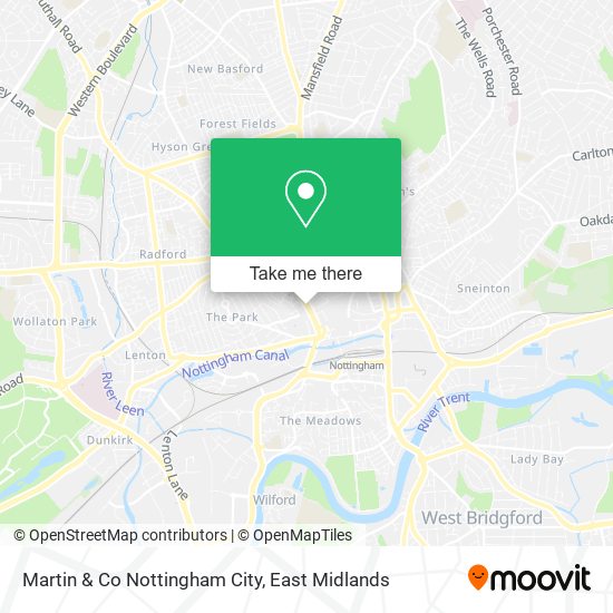 Martin & Co Nottingham City map