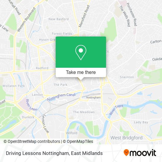 Driving Lessons Nottingham map