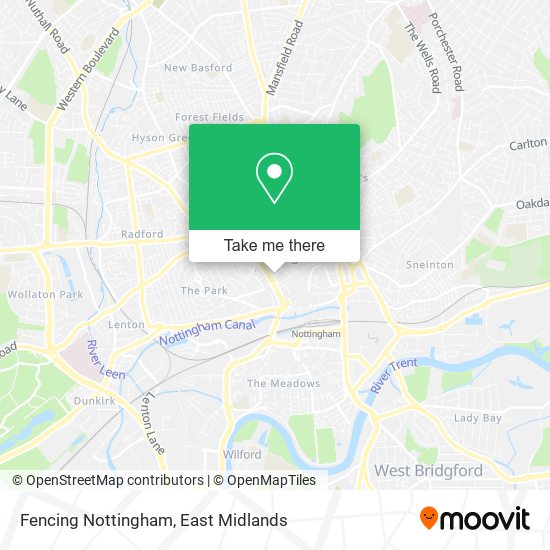 Fencing Nottingham map