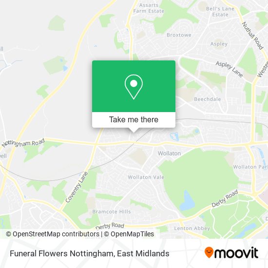 Funeral Flowers Nottingham map
