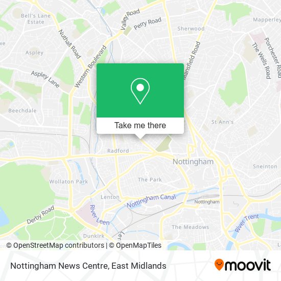 Nottingham News Centre map