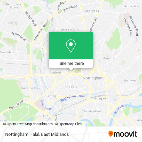 Nottingham Halal map