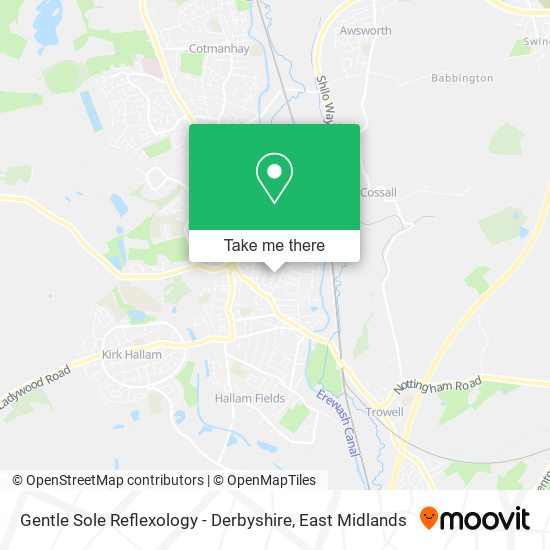 Gentle Sole Reflexology - Derbyshire map