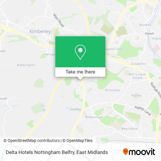 Delta Hotels Nottingham Belfry map