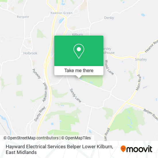 Hayward Electrical Services Belper Lower Kilburn map