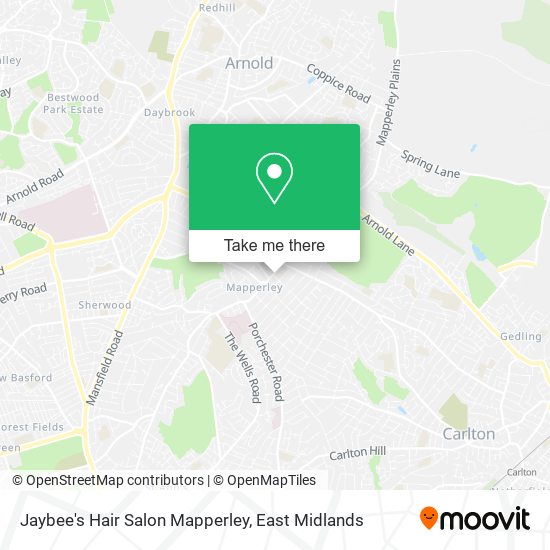 Jaybee's Hair Salon Mapperley map