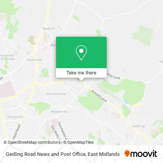 Gedling Road News and Post Office map