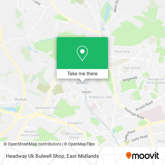 Headway Uk Bulwell Shop map