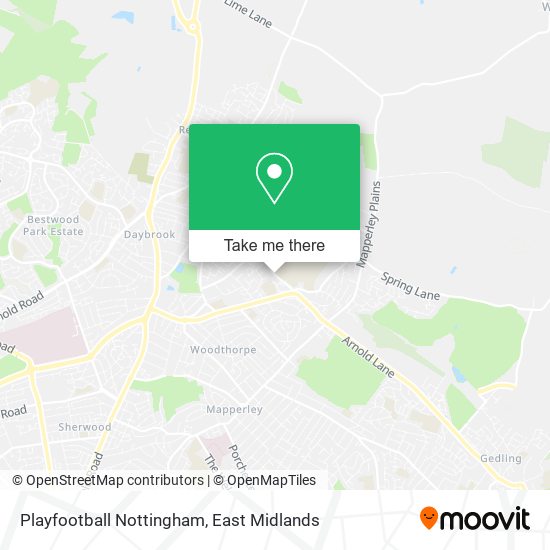 Playfootball Nottingham map