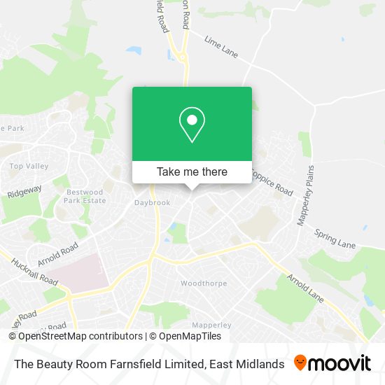 The Beauty Room Farnsfield Limited map