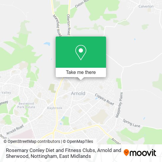 Rosemary Conley Diet and Fitness Clubs, Arnold and Sherwood, Nottingham map