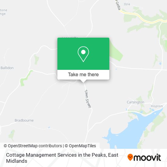 Cottage Management Services in the Peaks map