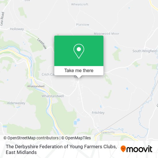 The Derbyshire Federation of Young Farmers Clubs map