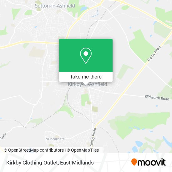 Kirkby Clothing Outlet map