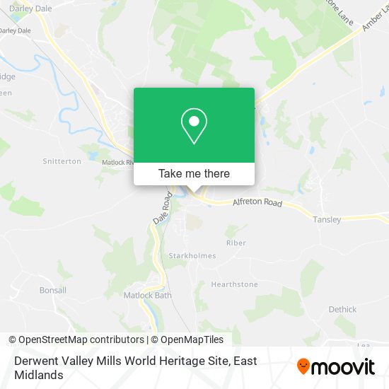 Derwent Valley Mills World Heritage Site map