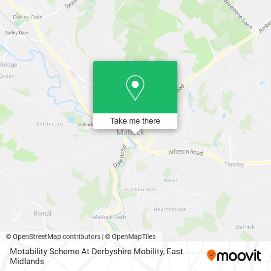 Motability Scheme At Derbyshire Mobility map