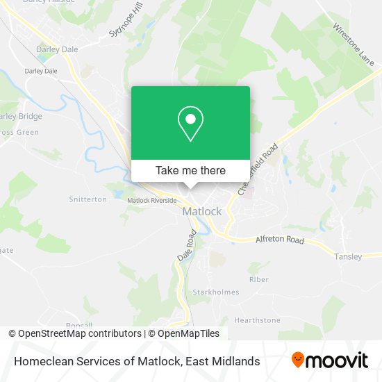 Homeclean Services of Matlock map