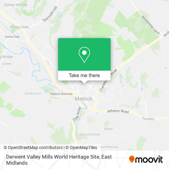 Derwent Valley Mills World Heritage Site map