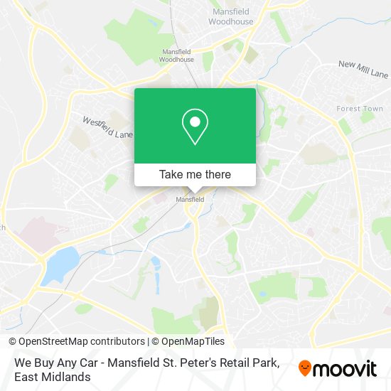 We Buy Any Car - Mansfield St. Peter's Retail Park map