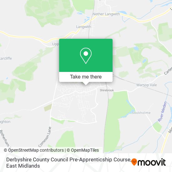Derbyshire County Council Pre-Apprenticship Course map