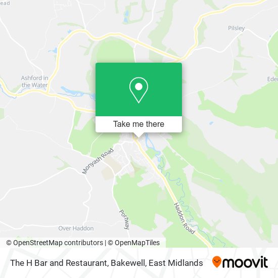 The H Bar and Restaurant, Bakewell map