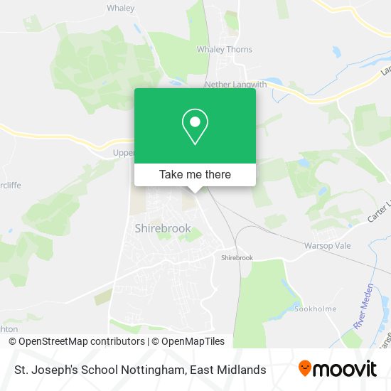 St. Joseph's School Nottingham map