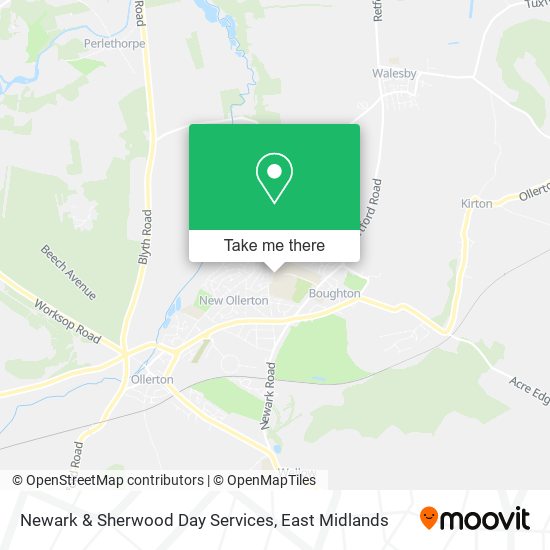 Newark & Sherwood Day Services map