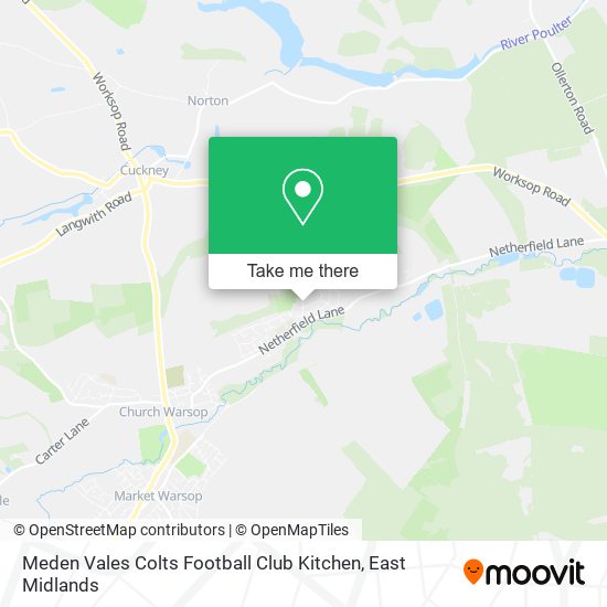 Meden Vales Colts Football Club Kitchen map