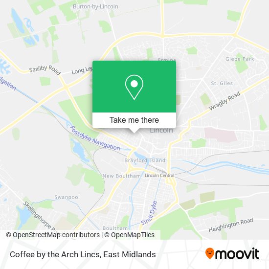 Coffee by the Arch Lincs map