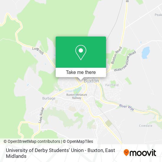 University of Derby Students' Union - Buxton map