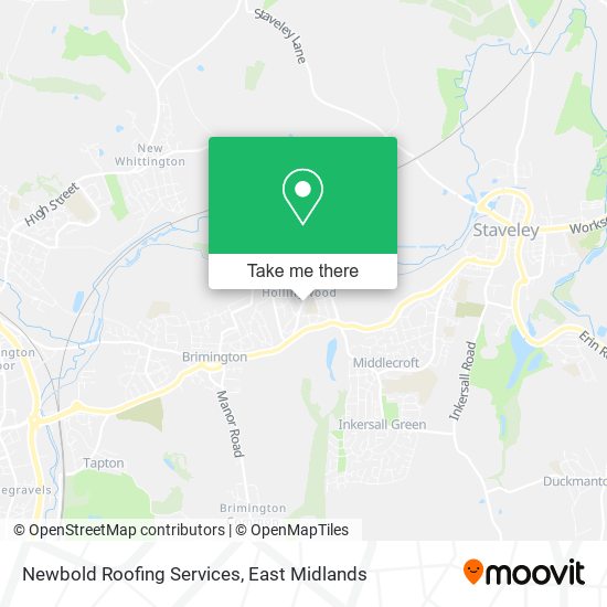 Newbold Roofing Services map