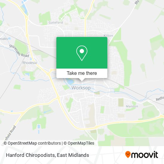 Hanford Chiropodists map