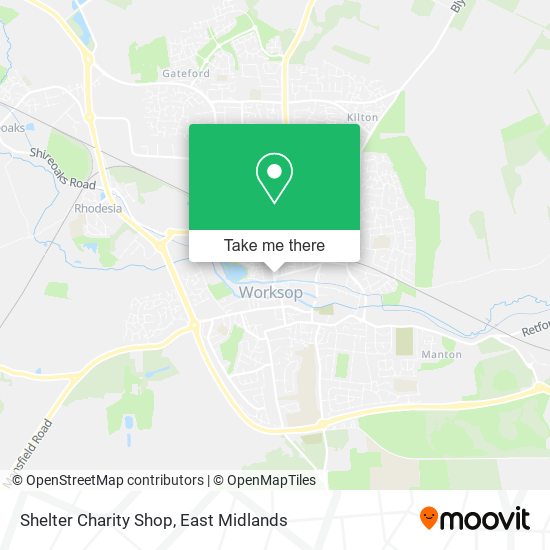 Shelter Charity Shop map