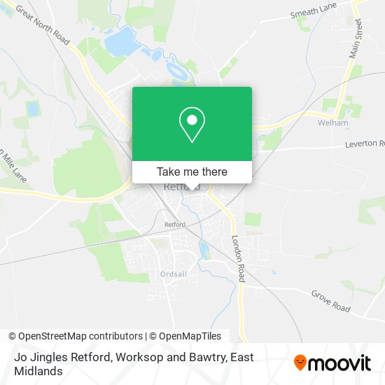 Jo Jingles Retford, Worksop and Bawtry map