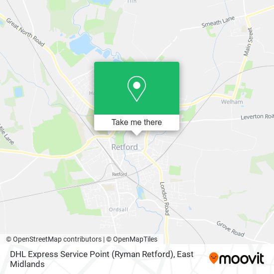 DHL Express Service Point (Ryman Retford) map