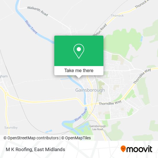 M K Roofing map