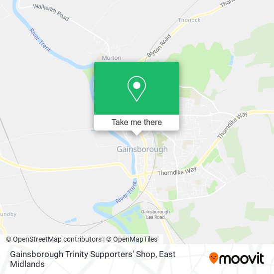 Gainsborough Trinity Supporters' Shop map