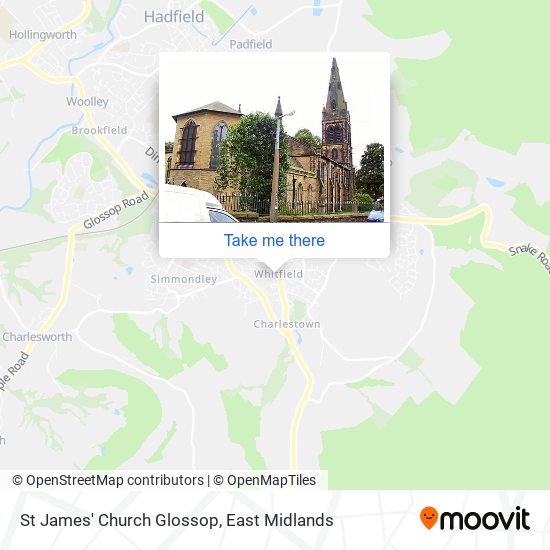 St James' Church Glossop map