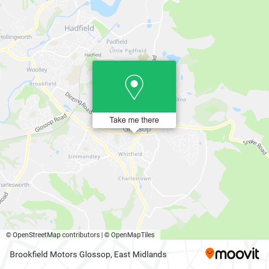 Brookfield Motors Glossop map