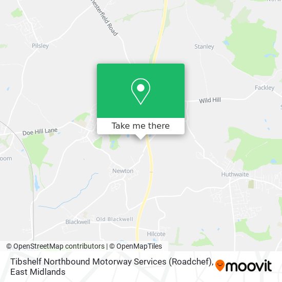 Tibshelf Northbound Motorway Services (Roadchef) map