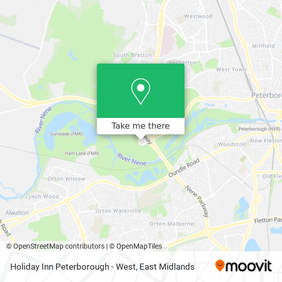 Holiday Inn Peterborough - West map