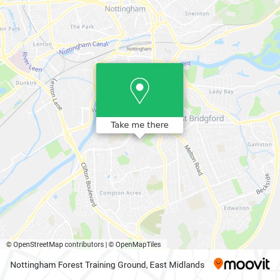 Nottingham Forest Training Ground map